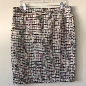J. Crew multicolor tweed pencil skirt size 12